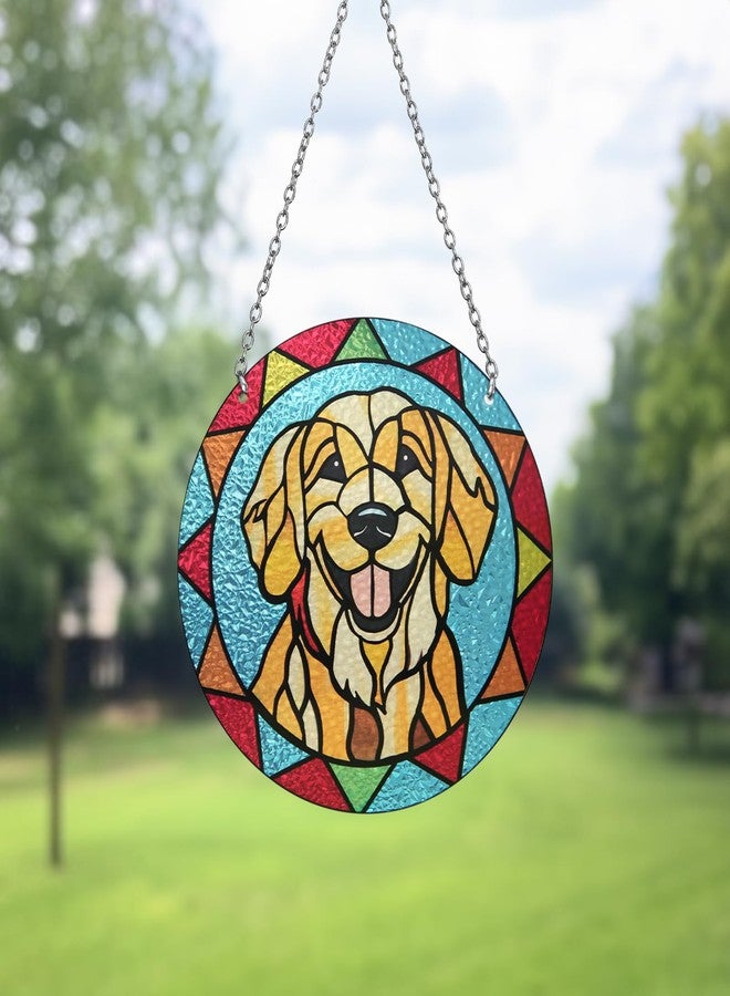 Marwey Dog Memorial Suncatcher - Stained Glass Golden Retriever Gifts Pet Memorial Gifts - Loss of Dog Sympathy Gift - Christmas Ornament for Women Men - Image 5